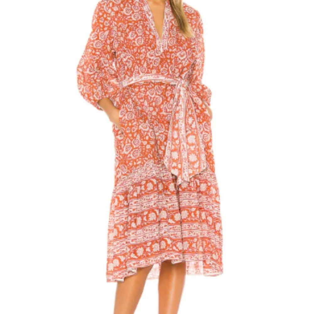 Cleobella Sara Midi Dress in Terracota